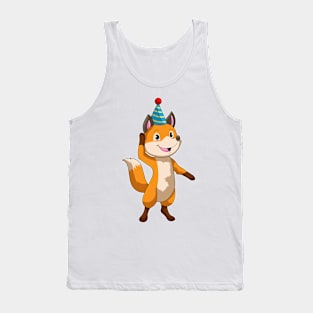 Fox at Party with Party hat Tank Top